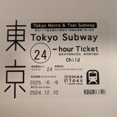 差し上げます　Tokyo Subway Ticket　東京地下鉄...