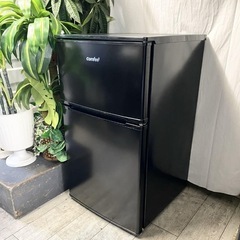 レンジ+冷蔵庫(冷凍あり)☆COOLな黒家電セット配達¥0買替えなら回収も無料の画像