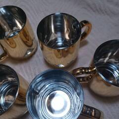 金装飾のガラスのグラス5個セットの画像