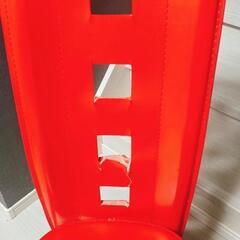 ハイバックチェア　レッド　ダイニングチェアの画像