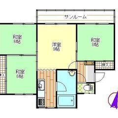 平屋戸建59000円ペット多頭飼い可！事務所店舗倉庫併用可！外国...