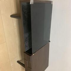 ダークブラウン 木製テーブル 引き出し付き