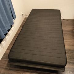 【シングル：幅95x奥行195】マットレス付きベッド【分解可能】の画像
