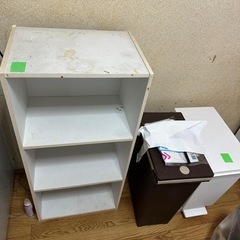 カラーボックス(白)・ゴミ箱