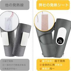 【新品未使用品】ふくらはぎケア ジッパー+面ファスナー 着脱易い 軽音 ふくらはぎリッラクス TPUエアバック 確実な耐久性 レッグケア 3つモード 3段階温度 3段階強度 15minオートオフ コードレス type-c充電式(2個入）母の日 父の日 プレゼントの画像