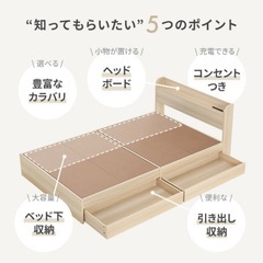収納付き シングル ベットの画像