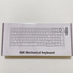 ゲーミングキーボード 赤軸 98 キー メカニカル LED バッ...