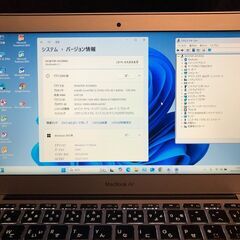 「MacBook Air 11インチ Early 2015　MJVM2J/A」小型軽量薄型モバイルノートPC / Core i5搭載 / メモリー4GB / SSD-128GB / Webカメラ / Bluetooth / 無線LAN / MacOS(Monterey)&Office2019とWindows11(23H2版)＆OfficeProPlus選択起動可能の画像