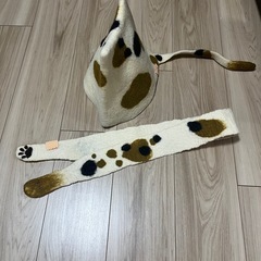 美品！　三毛猫模様　帽子＆マフラーの画像
