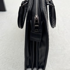 新品TIDING ビジネスバッグ 編み込みレザー黒の画像