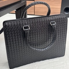 新品TIDING ビジネスバッグ 編み込みレザー黒