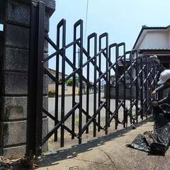 【ジャバラゲート】伸縮フェンス解体撤去ご依頼作業へ行ってき…