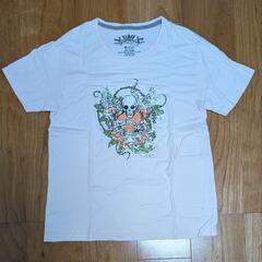 ピンク スカルプリント Tシャツ Mサイズ