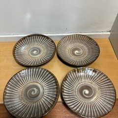 GYP0603 小石原焼　小鹿田焼　刷毛目　中皿4枚セット　和風...