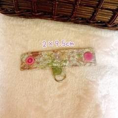 ポケットティッシュカバー ポータブルティッシュケース 後付けＤカン 花柄 ピンク ハンドメイドの画像