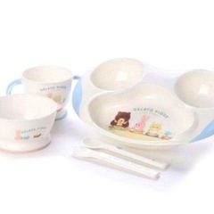 新品！ジェラートピケ 離乳食 食器セットの画像