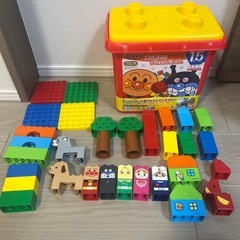 BANDAI アンパンマン　ブロックラボ　はじめてのブロックバケ...