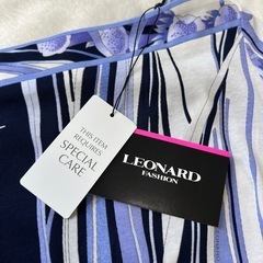 【新品タグ付き】LEONARDレオナール　膝丈ワンピース　夏服　パープル40の画像