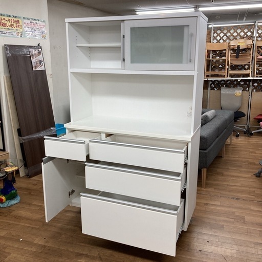 ジモティー限定価格！S350 ⭐ NITORI ニトリ キッチンボード 食器棚 幅120cm USED 綺麗