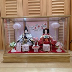【美品】雛人形 女の子 キッズ ２点セット ライト付き