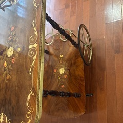 イタリア製　象嵌キッチンワゴン　ティーワゴン　ヴィンテージの画像