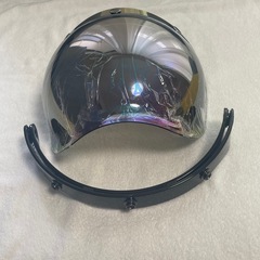 汎用 ミラー レインボー バブルシールド スモールジェットヘルメ...