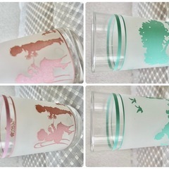 影絵みたいなカラフルシルエットデザイングラス5個セット●難あり●の画像