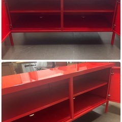 IKEA キャビネット　中古品　使用感あり　赤の画像
