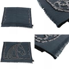 エルメス HERMES ストール Cheval Dechaine ネイビーの画像