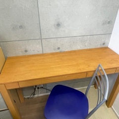 木製机　勉強机　デスクと椅子のセット　値下げしましたの画像