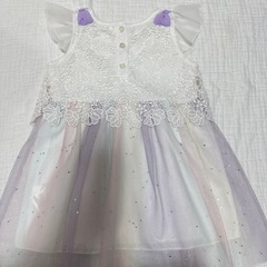 美品！レース付きホワイトドレス90の画像