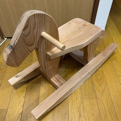 国産木材製 木馬 幼児用木製玩具の画像