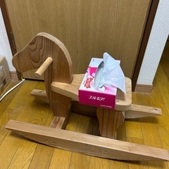 国産木材製 木馬 幼児用木製玩具の画像