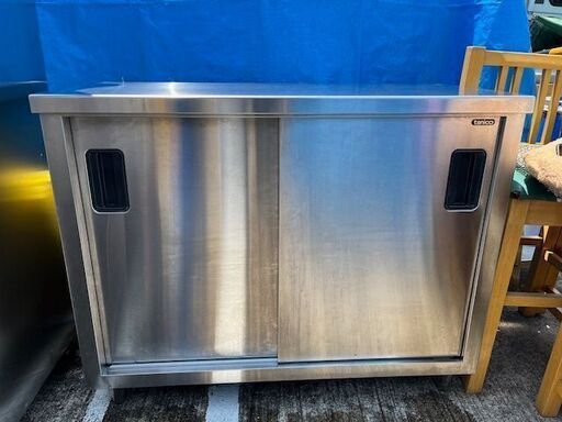 15日まで値下げ【中古】業務用　ステンレス作業台・食器庫・戸棚　　W1000×D450×H800