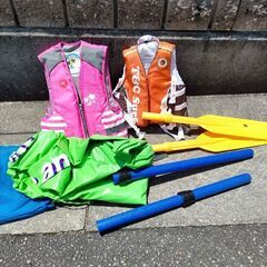 ライフジャケット×2＆エアボート＆電動ポンプ＆おまけ複数