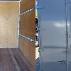 No.923 アルミバン 2t 車  アルミ 箱 バイク 倉庫 トラック コンテナ 米 保管庫 物置 DIYの画像