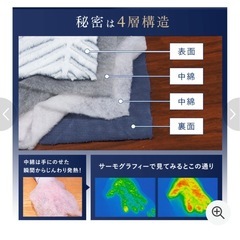西川ラビットファー毛布、敷きパッド、枕カバー三点セットの画像