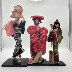 オンライン決済【伝統工芸】日本人形 3体セット 踊り子・傘持ち舞...