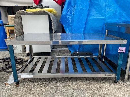 22日まで割引き【中古】ステンレス作業台（ガス台）　W1150×D600×H500