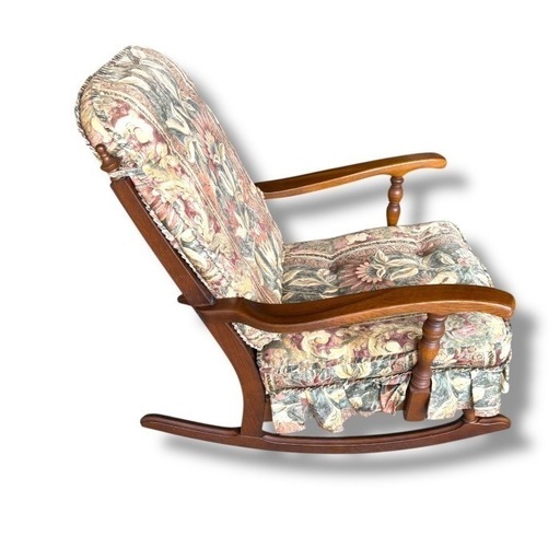 キツツキ 飛騨産業 穂高 ソファ シングル ロッキングチェア 椅子 花柄 家具