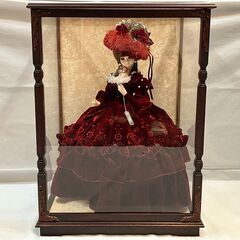 リボン スキヨドール SUKIYO DOLLS 人形 ドール スキヨ 昭和 人形研究所 ガラスケース 中古の画像