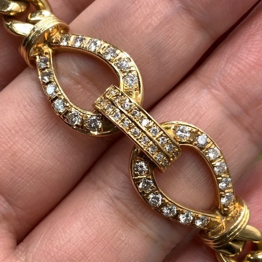 K18 ダイヤ　喜平　デザイン　ブレスレット　49.2g