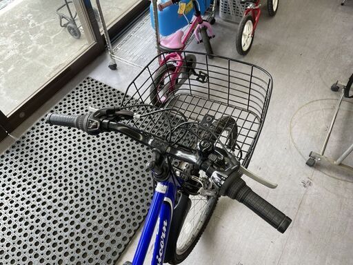 26インチ 6×3速 マウンテンバイク ブルー カゴ 鍵 自転車 子供用 ジュニア 青 札幌市手稲区