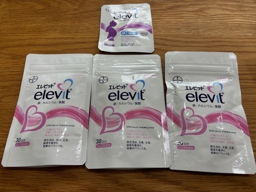 【elevit エレビット】葉酸サプリメント (30日分90粒)×3袋、おまけ付