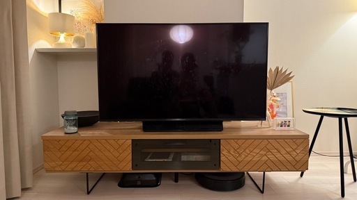 【美品】関家具　クラッシュゲート　テレビボード　ヘリンボーン