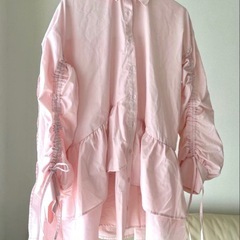 size free.ミニシャツワンピース、ピンクの画像