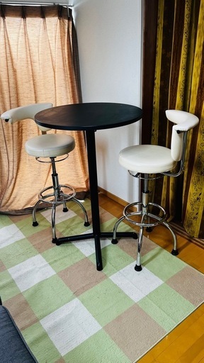 テーブル bar table & two chairs