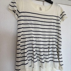 ボーダー裾フリル