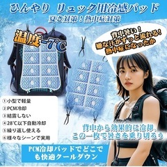 新品未開封 冷却パッド 熱中症対策 リュック用冷感パッド リュック 背中 汗対策 【ひんやり 28℃自然凍結】 暑さ対策グッズ PCM材質 背中冷却パッド リュック背中保冷剤 背中涼しくなる クール 蒸れ防止 結露しない 繰り返し使える 折り畳み可能 室内屋外適用 ランドセル/ヘビーカー/オフェス/車内シート 軽量 取り付け簡単 きれい 子供通学用に最適の画像