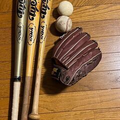野球　KAGAMI　子供用野球バット3本　金属バット　木製バット...
